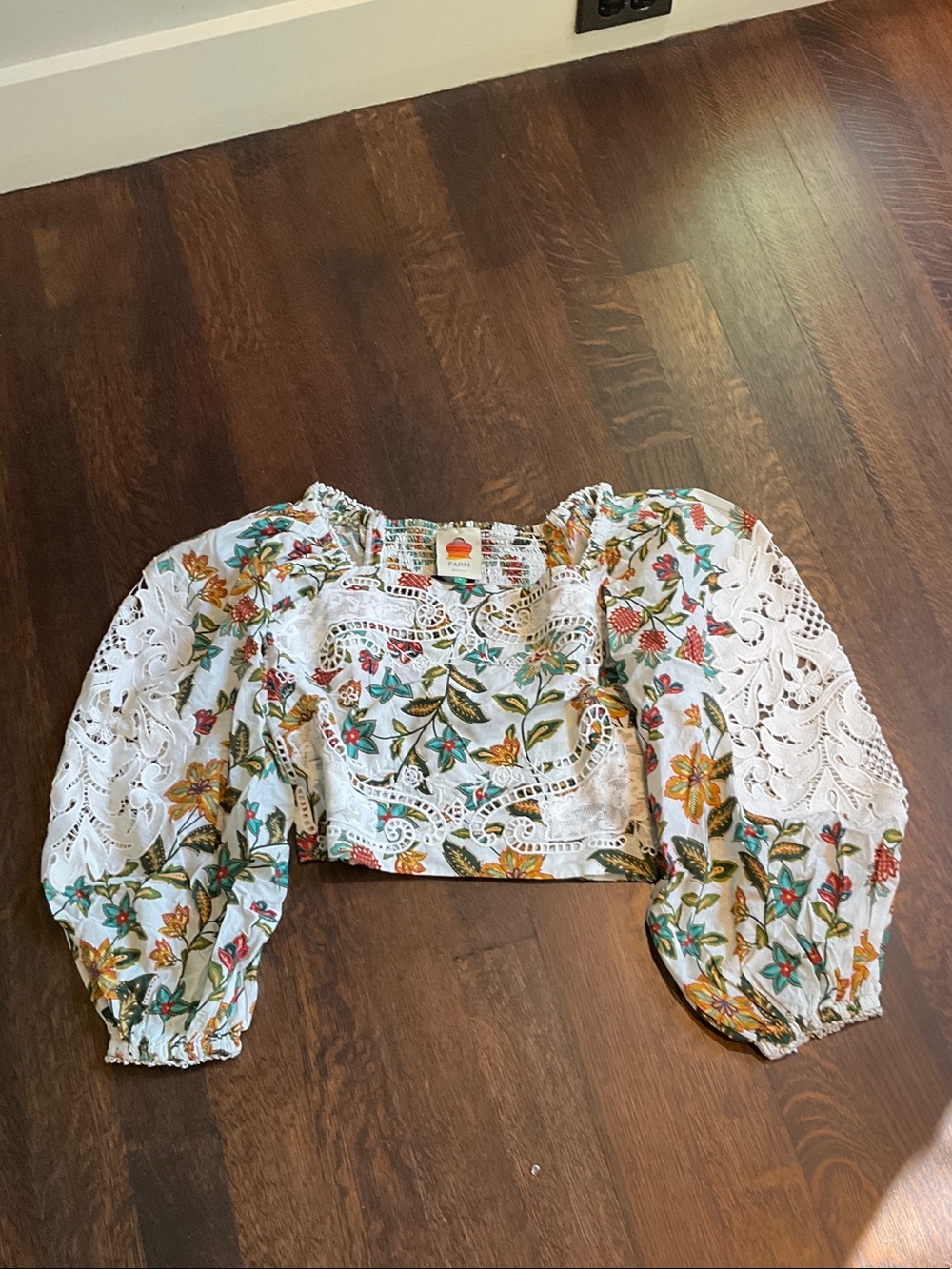 FARM rio botanicals off-white lace blouse, s, nwt - Picture 4 of 5